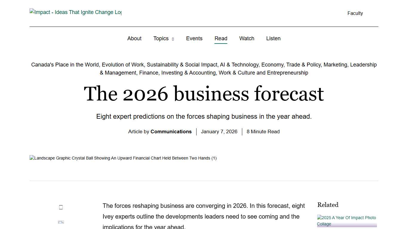 The 2026 business forecast