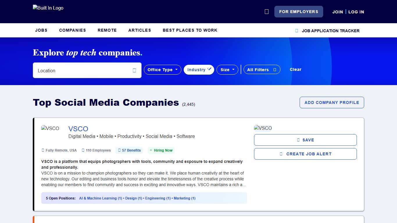 Top Social Media Companies 2026 Built In